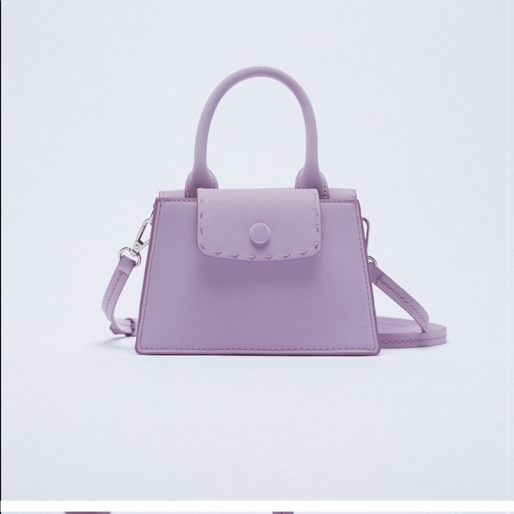 Zara lilac purple mini city bag crossbody handbag adjustable strap LIKE NEW